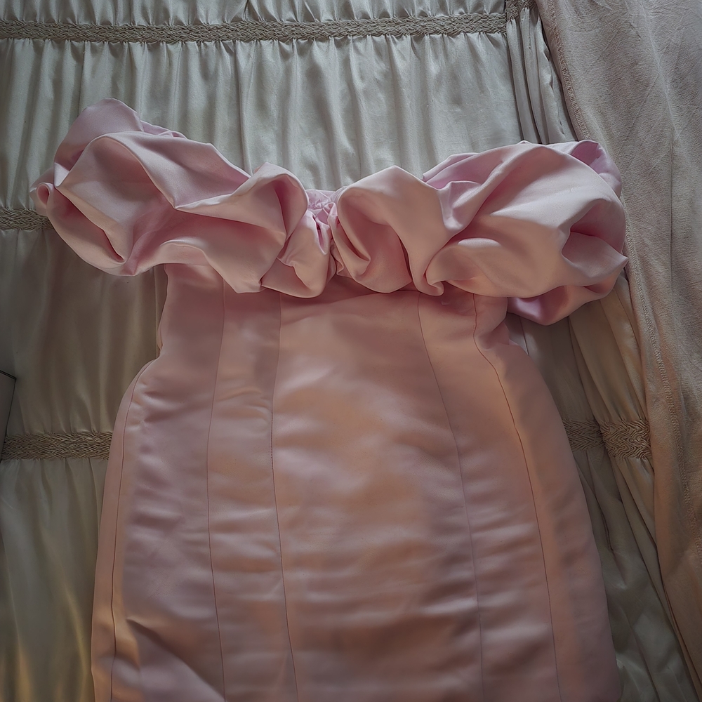 Beautiful Pink Dress Off Shoulder, Ruffle